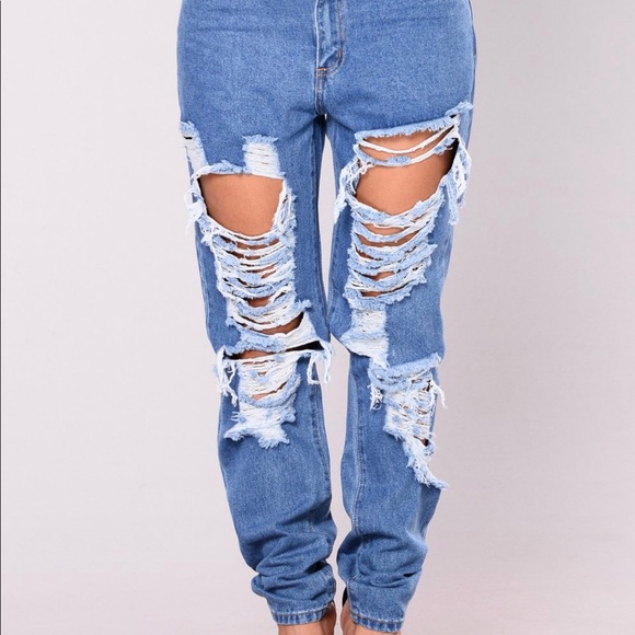 fashion nova distressed boyfriend jeans